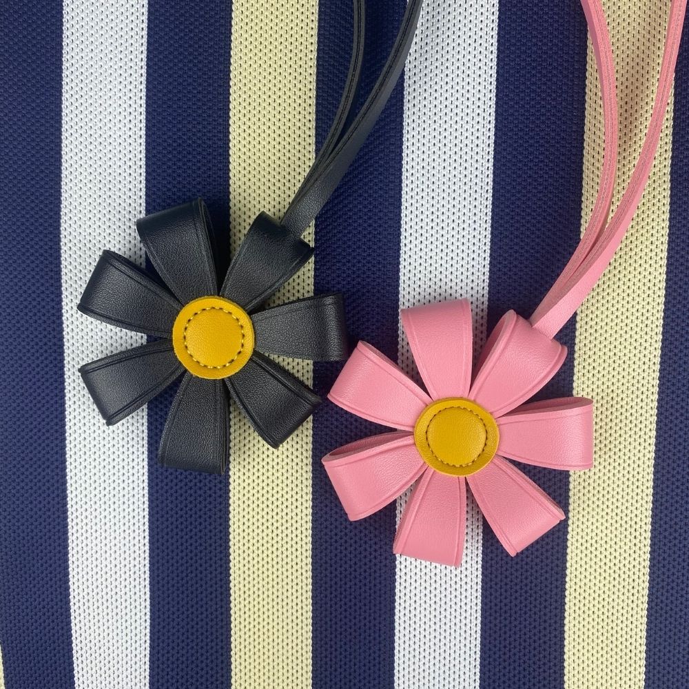 Sunflower PU Leather Bag Charm | Bold Color PU Charm | Multi-Layer 3D Flower Design For Bag Accessory/Gift.