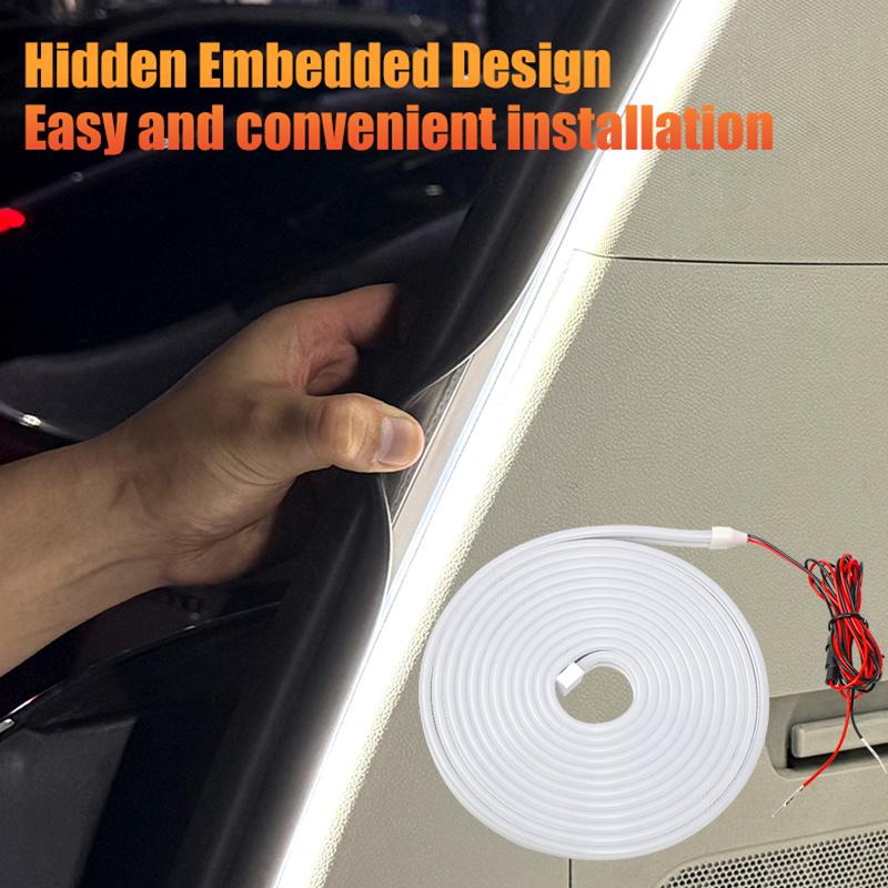Dynamischer fließender Lichtstreifen für den Kofferraum 200 cm/400 cm Automatische Autolampe Lampe Ein/Aus Silikon Scan DIY Lampe Dekorativ Inte K6V7