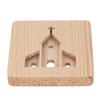 LED Night Light Christian Church Pattern Hollow Out 3D Wooden Lamp USB Interface Pine Wooden Night