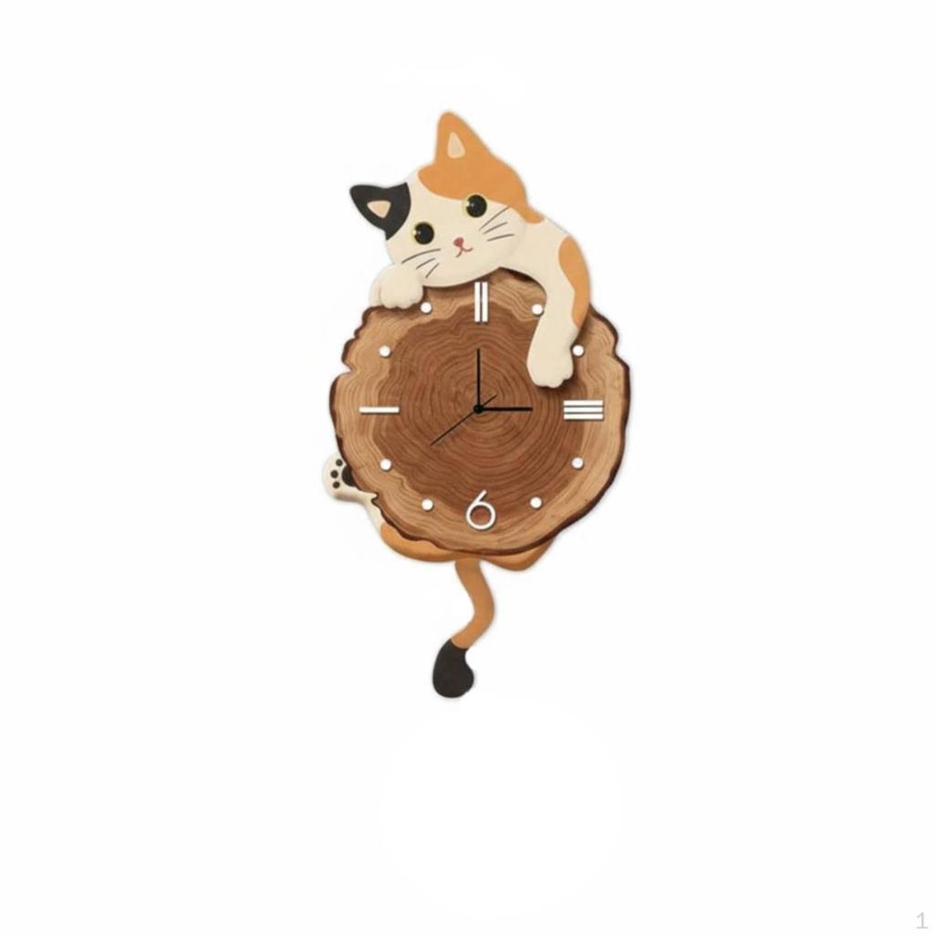Cartoon-Katze Wanduhr Stiller Uhrwerk Ruhiger Lauf