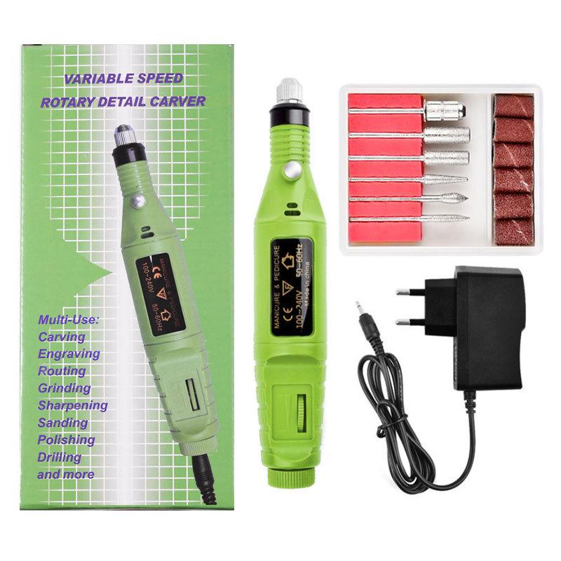 Strumenti per unghie Mini smerigliatrice elettrica Macchina portatile per unghie Pezzo per unghie Set smerigliatrice per unghie