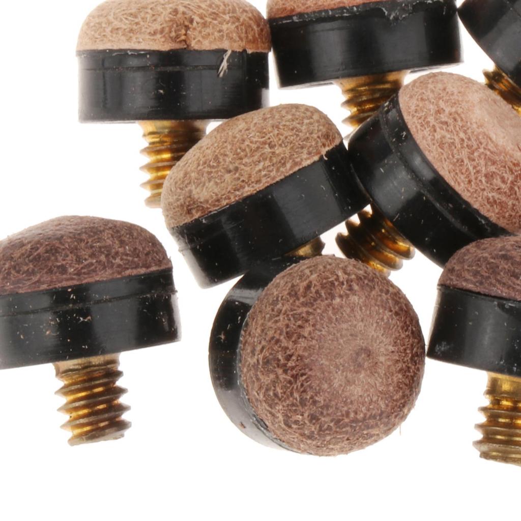 10Pcs Billiards Cue Tip Screw on Snooker Cue Tip Durable High Hardness Pool Cue Tips for Billiards Lovers Snooker Accessories