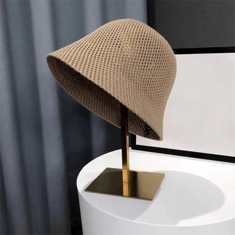 Geschenk Breiter Rand Hohl Fischerhut Atmungsaktiv Einfarbige Sonnenschutz Eimerhut Tragbar Netz Sonnenschutz Strandhut Outdoor