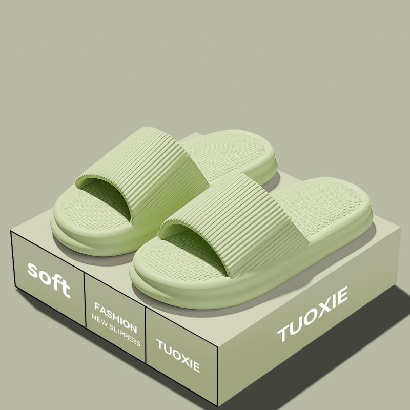 Women Summer Concise EVA Slippers Men Soft Home Slides Couples Bathroom Non-slip Sandals Adults Comfortable Outdoor Beach Shoes
