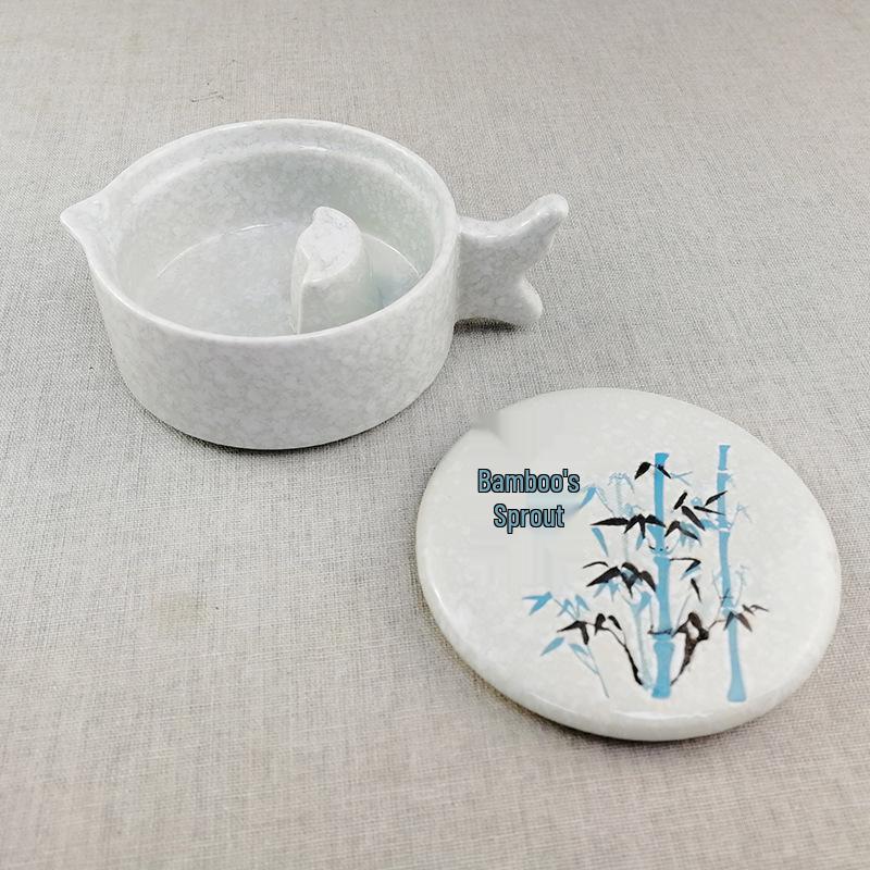 Multi-Purpose Inkwell Set: Includes Inkstone with Lid, Ink Stick, Brush Rest, Ink Sea, Ceramic Inkwell, Ink Box, and Ink Dish.