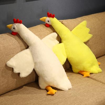 Chick Plush Toy White Yellow Hen Plushie Stuffed Rooster Animal Doll Pillow Home Office Bedroom Decoration Kids Girls Adults Christmas Birthday Gift