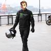 Mens All-Season Motorcycle Riding Jacket Windproof Crash-Resistant Biker Gear Black Full Set