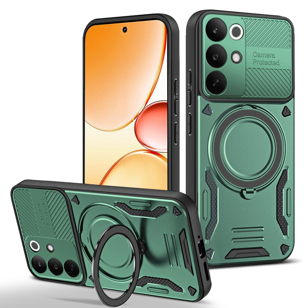 Pro Realme C85 Pro 4G Magnetický kryt Nárazuvzdorný TPU + PC Zadní kryt telefonu s podpěrou