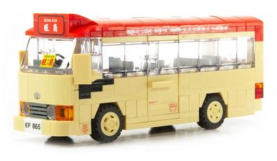 Tiny Block V04 Hong Kong Toyota Coaster Kırmızı Minibüs Yapı Blokları 203 Parça