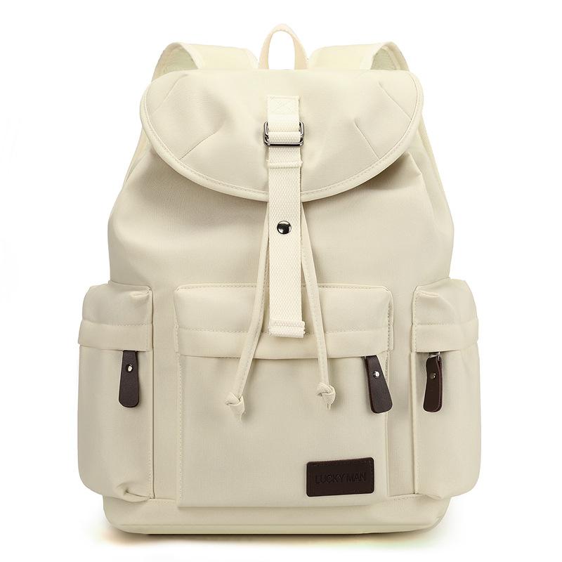 Simple casual women s backpack commuting fashion trend canvas backpack large capacity high value student backpack белый