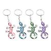 Keychain Pendant Geometric Pattern Imitation Gecko Design Zinc Alloy Key Chain Electroplated Design Key Holder Backpack Car Accessory