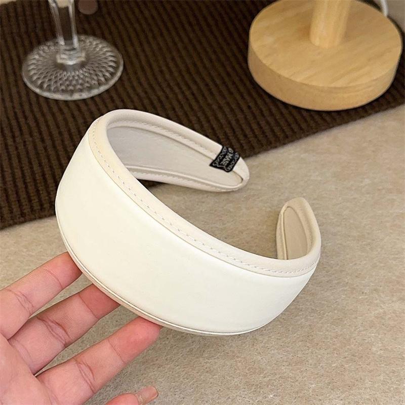 

Модные женские повязки на голову из искусственной кожи, широкие, винтажные, из синтетической кожи, аксессуары для волос