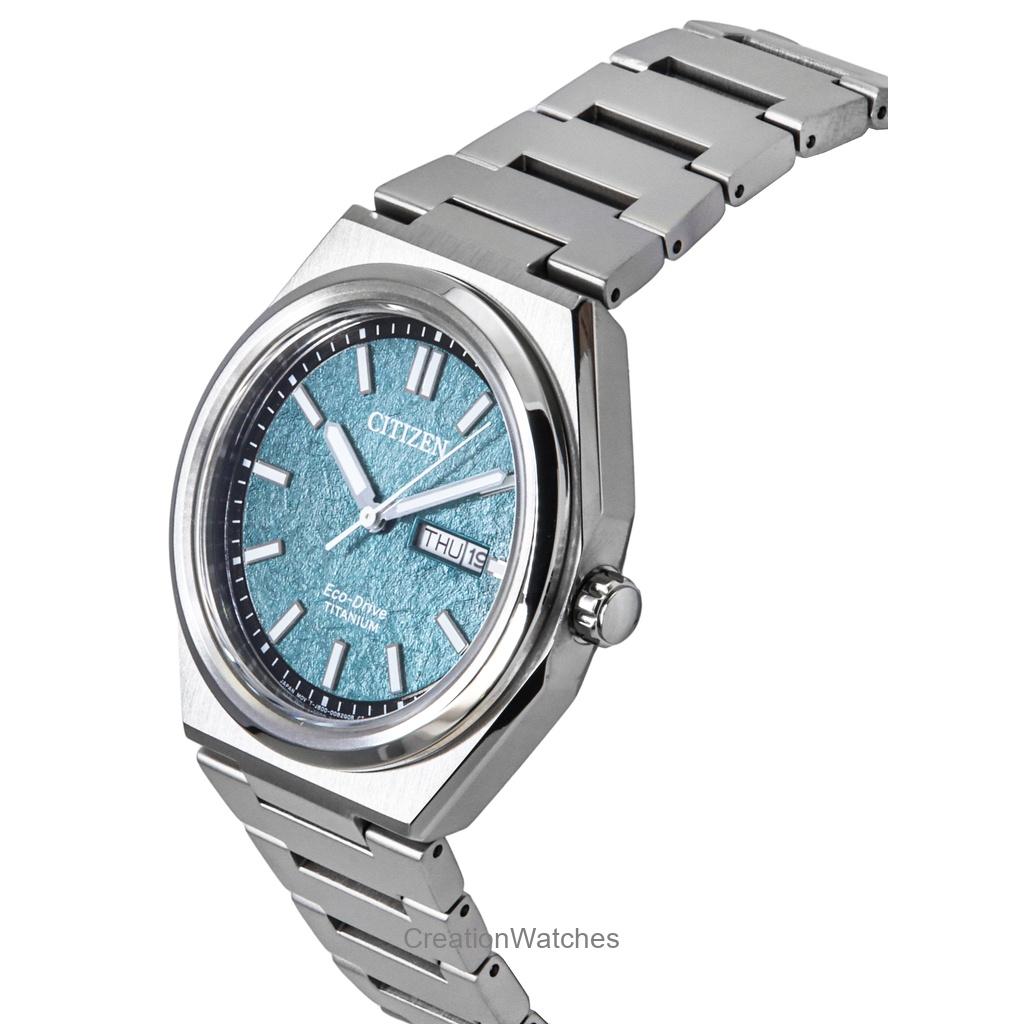 Citizen Zenshin Super Titanium Green Dial Eco-Drive AW0130-85X 100M Men's Watch