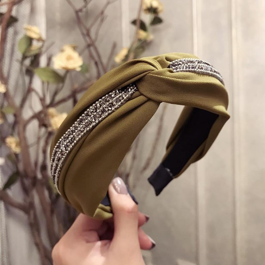 Neues breites geknotetes dekoriertes Haarband Damen einfarbig Satin breit Haaraccessoires Gesichtswäsche Kopfbedeckung