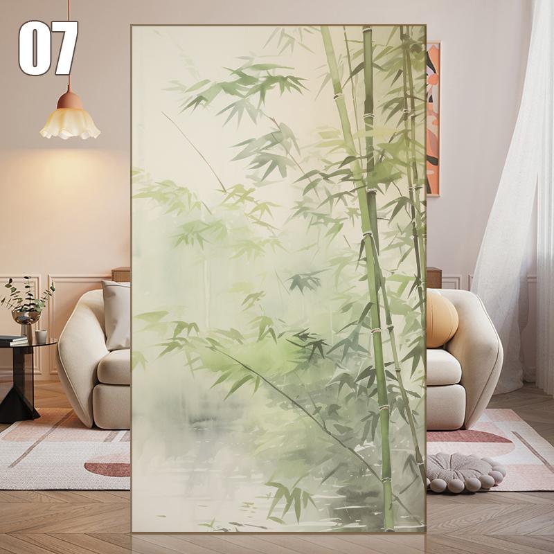 Chinese Bamboo Forest Wall Sticker Living Room Decor Static Self-adhesive Glass Door Window Privacy Film Anti Peeping Decal