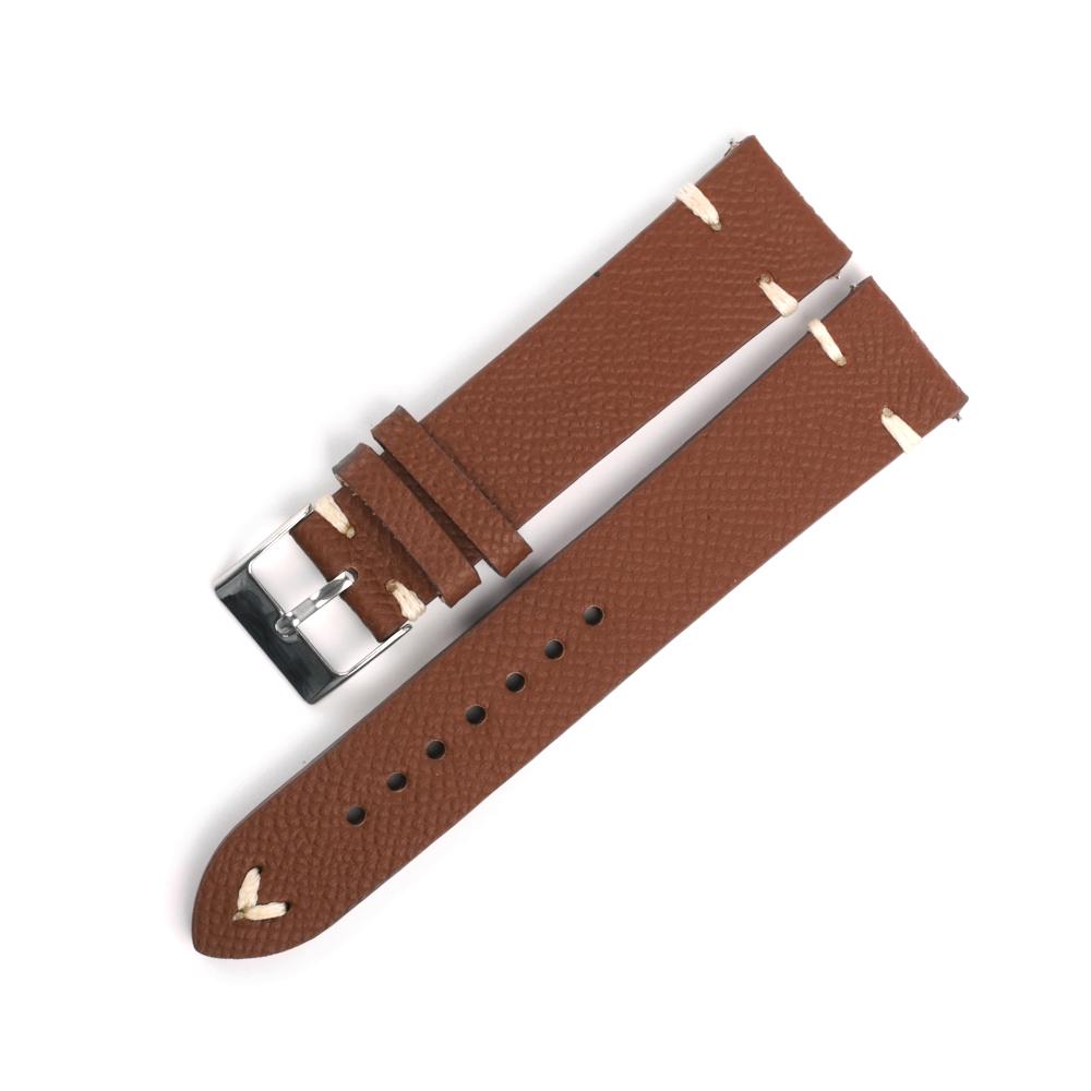 

Handmade First Layer Leather Watchband 18mm 19mm 20mm 21mm 22mm Palm Pattern Bracelet Wristband Vintage Watch Straps 22mm коричневий