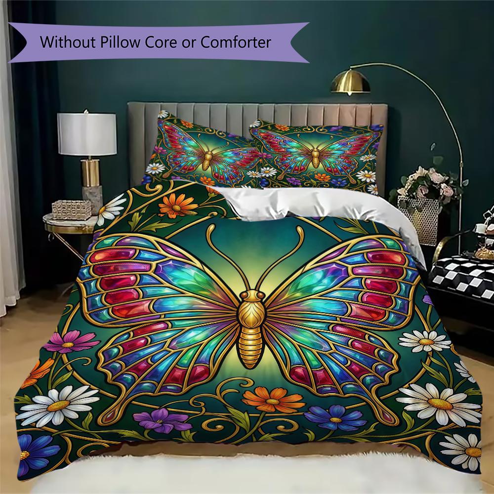 Exotic Vibrant Flora Pattern Bedding uilt Set uilt Cover Pillowcase Home Decoration Birthday Gift (1 * duvet cover + 2 * pillowcase without core)