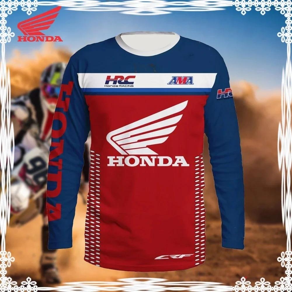 BWG5  Honda 2026 Summer New Off-Road Motorcycle Riding T-Shirt Breathable Sportswear Men and Women Riding Clothes