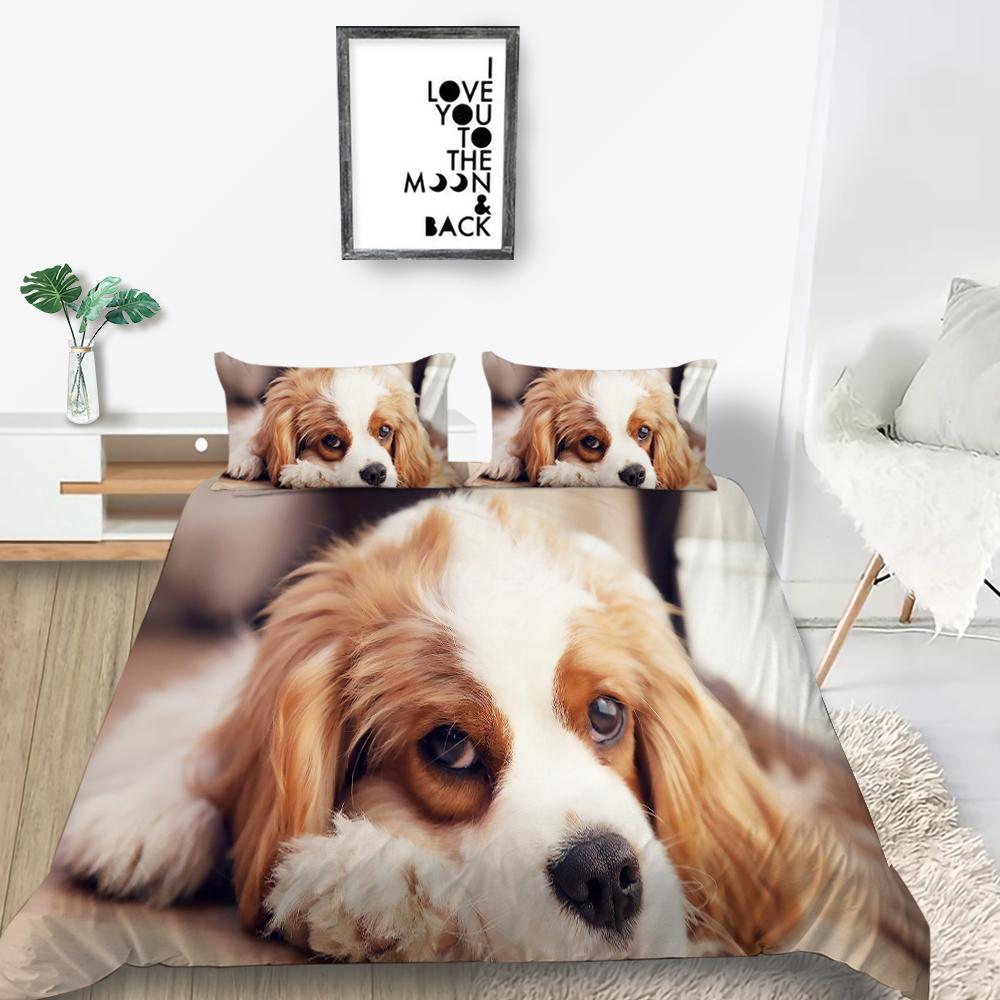 Ensemble de housse de couette Style animaux, nouvelle mode, impression de chiens 3D, couverture de literie en Polyester, ensembles de lit de maison, pour garçons et filles, taille unique