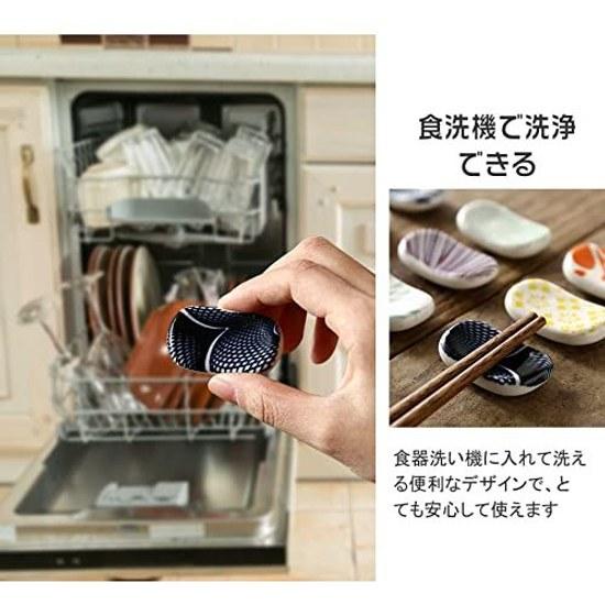 Chopstick Rest Broad Bean Pillow Holder Japanese Style Pattern Ceramic Tableware Cutlery Spoon Stylish Simple Design (set 6)