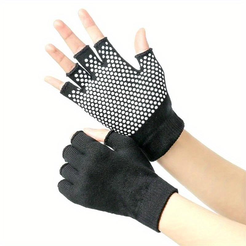 1 Pair Fashion Solid Color Gloves Work Performance Unisex Gloves Party Outdoor Sports Half Finger Gloves