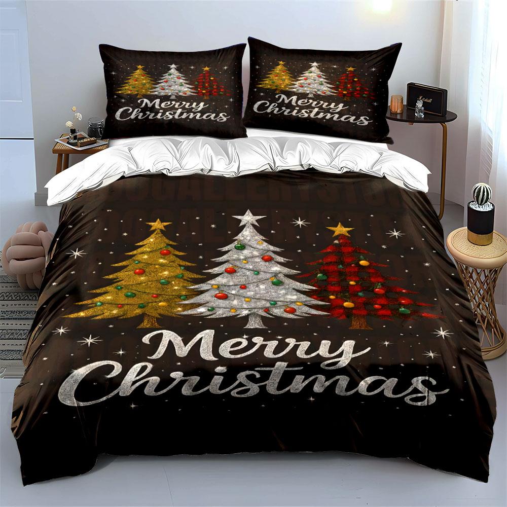 Glowing festive trees Bedding sets Duvet cover sets Duvet covers Pillowcases(1*Duvet Cover 2*Pillowcases without duvet insert)