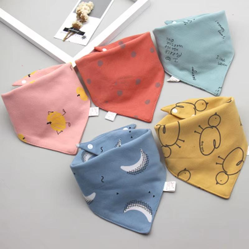 Baby Bibs 5 Pack Baby Bandana Drool Bibs Cotton for Unisex Boys Girls Babador Feeding Smock Infant Burp Cloth Baby Saliva Towel