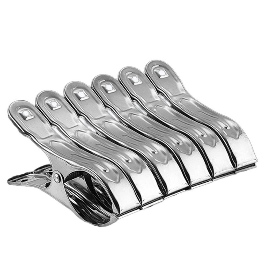 Heavy Duty Clothes Pins 6pcs Stainless Steel Clothespins Windproof Metal Large Clothes Pins Quilt Clamps for Home Use