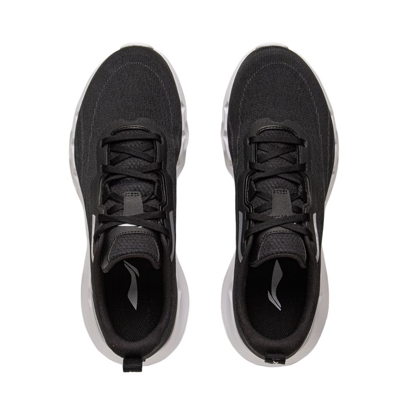 Li-Ning Comfortable Sports Shock Absorbing Non-Slip Low-Top Casual Running Shoes Men Sneaker Black AGCV283-1