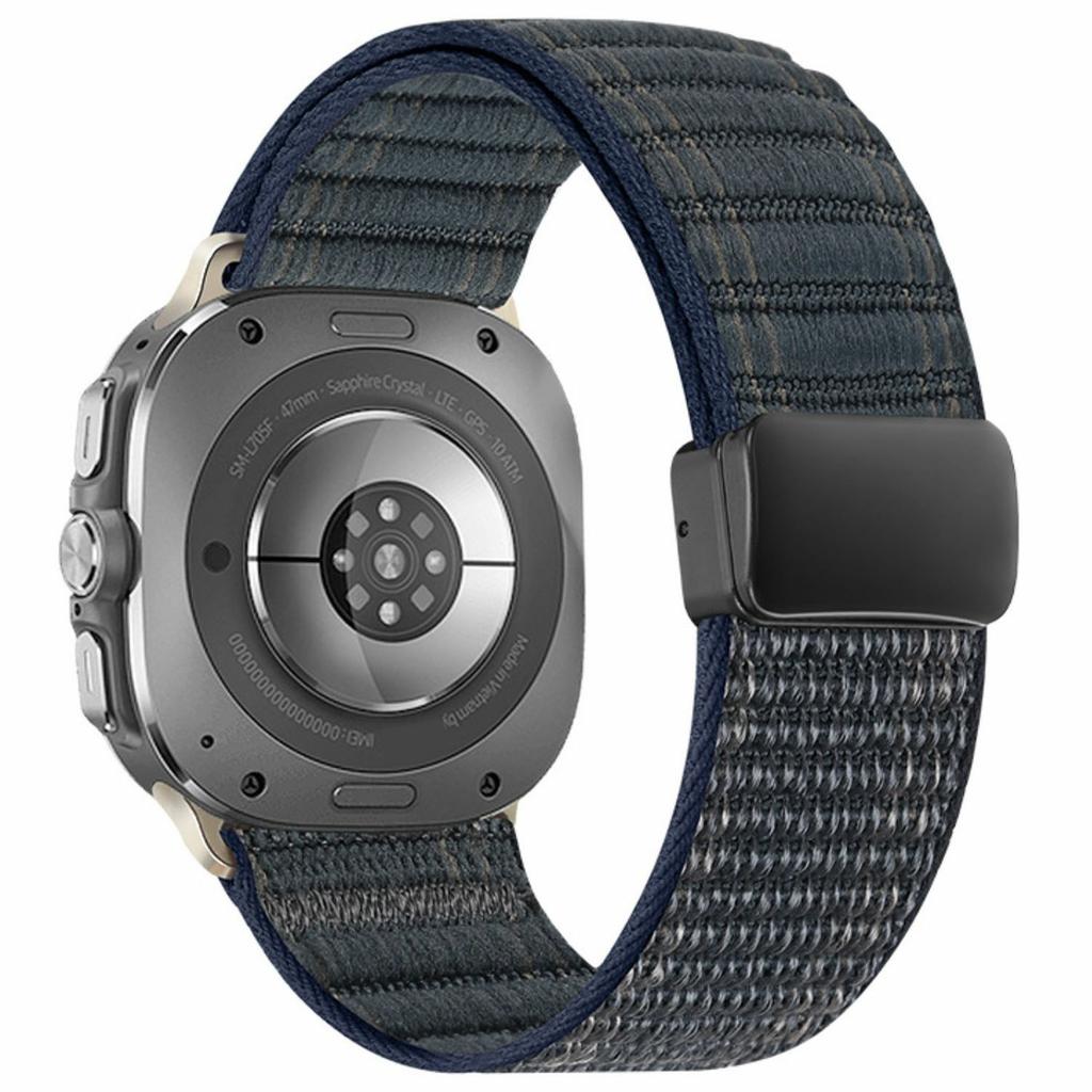 Für Samsung Galaxy Watch Ultra (2025) 47mm / Ultra 47mm Uhrenarmband Magnetverschluss Wellenmuster Nylon-Armband