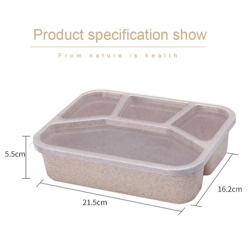 1PC Wheat Straw Microwave Bento Lunch Box Travel Picnic Food Fruit Container Storage Lunch Box for Kids Adult Child