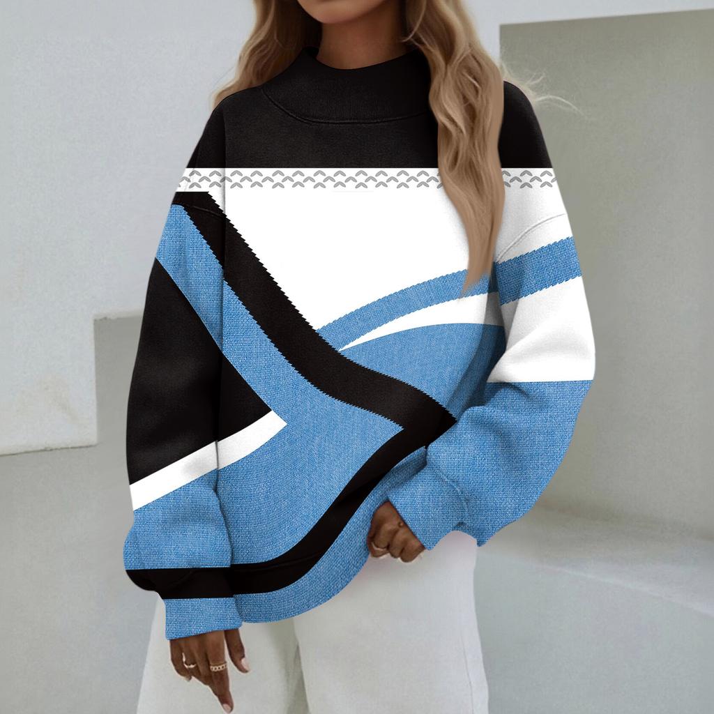 Mock Neck Sweatshirt Women Fall Comfort Oversized Sweatshirt Dressy Pullover Sweatshirts No Hood Cozy Turtleneck Tops