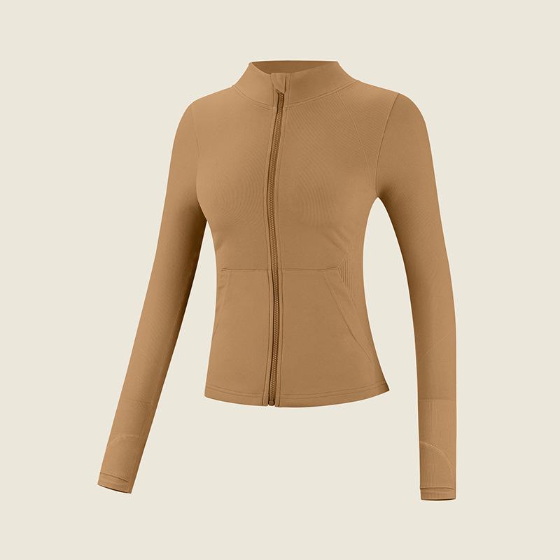 

Women s Slimming Knit Fitness Wear: Long Sleeve Top, Sports Running Outfit, Yoga and Morning Run Clothing, Autumn/Winter Zipper Jacket XL
