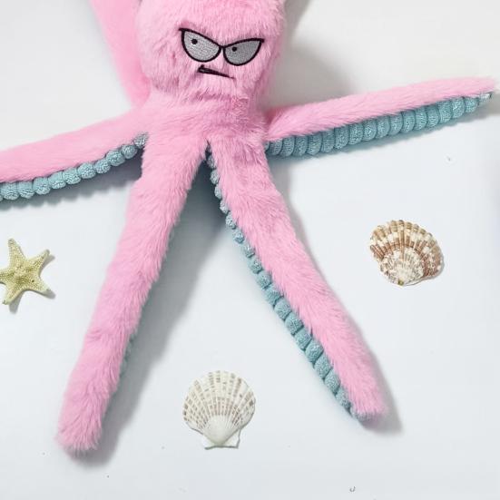 Dog Plush Octopus Toy Interactive Chew Toy Bite Resistant Sound Puppy Squeaky Octopus Rattle Pet Supplies