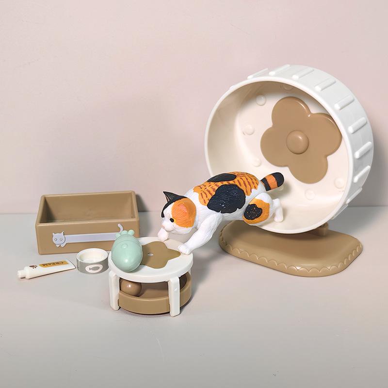 1 Set Micro Landscape Dollhouse Model Cat Trees Scratcher Deccoration Accessories Toy Mini Cat Ornament