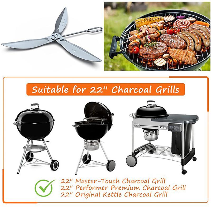 One-Touch Reinigungssystem-Kit Design für Weber Kugelgrill, für 7444 Weber Grill Ersatzteile, Stahl Grillzubehör