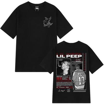 Rapper Lil Peep Crybaby Hellboy 2025 T-shirt Vintage Hip Hop T Shirt Men Women Clothing Cotton Oversized Short Sleeve T-Shirts