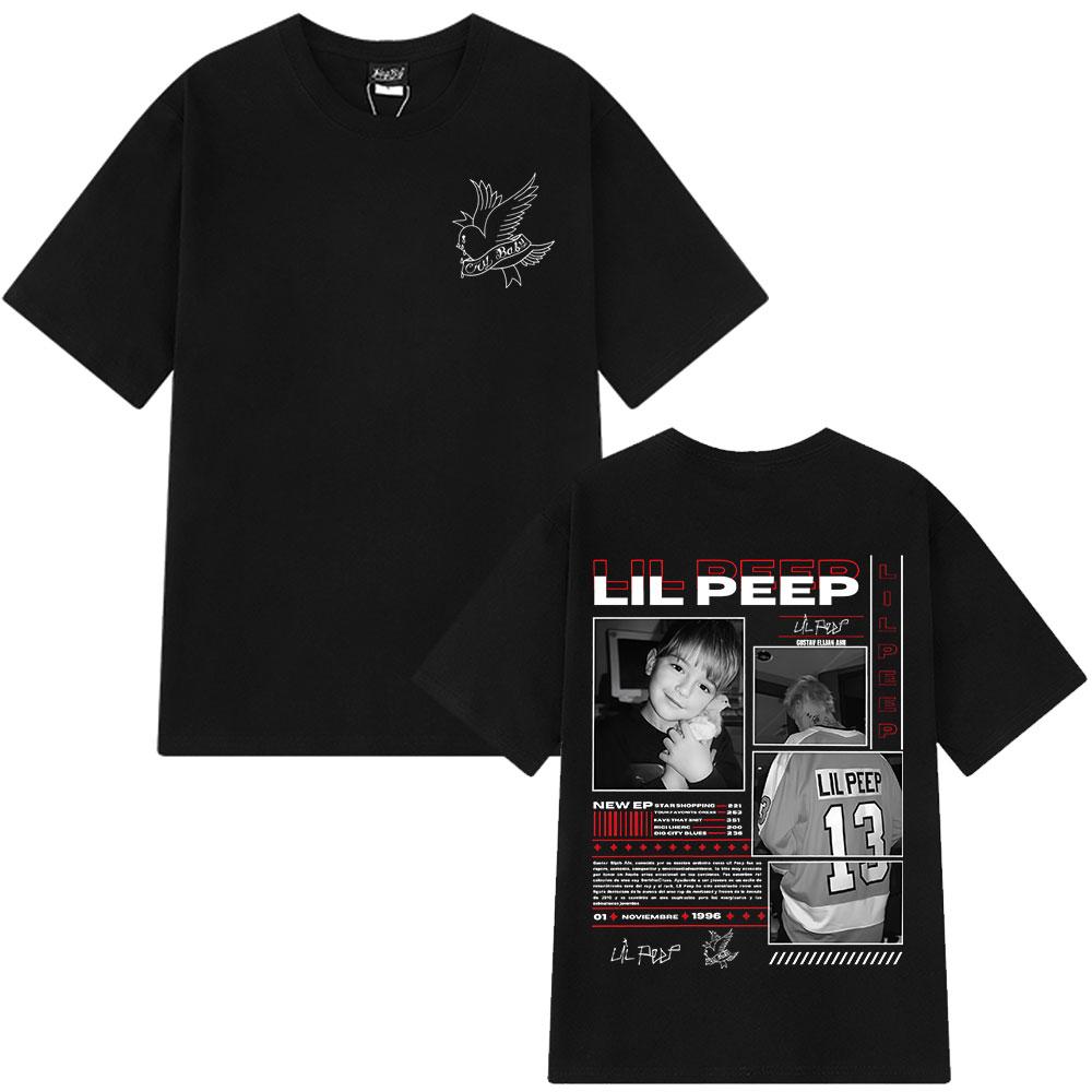 

Rapper Lil Peep Crybaby Hellboy 2025 T-shirt Vintage Hip Hop T Shirt Men Women Clothing Cotton Oversized Short Sleeve T-Shirts M