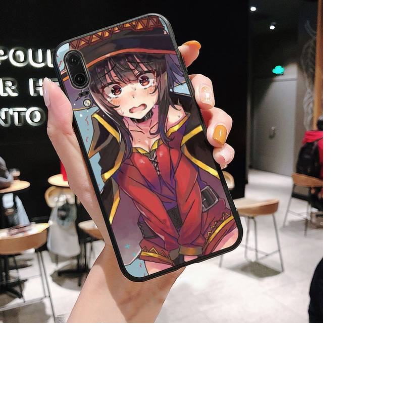 Japan Anime Konosuba Megumin Telefonkasten für Huawei P30 plus P8 lite P9 lite Zurück Coque für Psmart P20 pro P10 lite