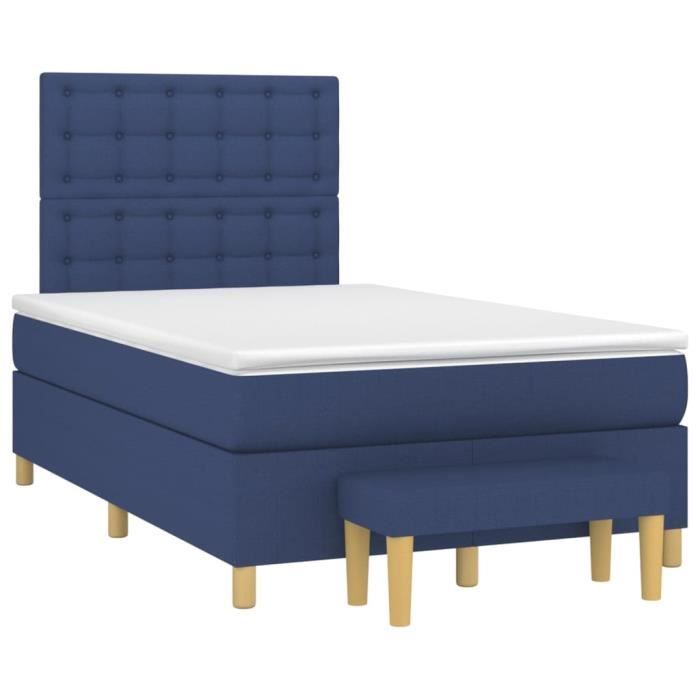 3137467 vidaXL Divan Bed with Mattress Blue 120x200 Cm Fabric