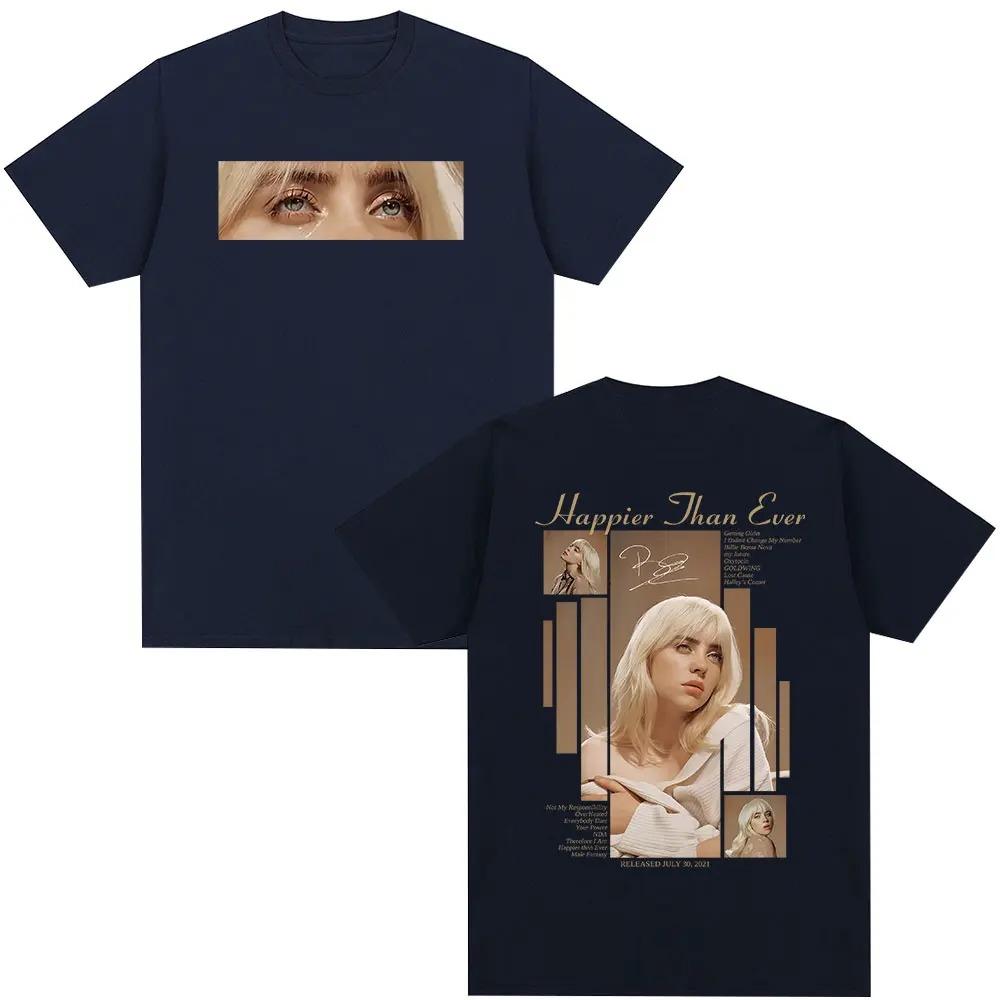 Billie Eilish Hit Me Hard and Soft Album Poster Graphic Print TShirts Men Women Fashion Cotton Tees Y2k Fashion Oversized Tops