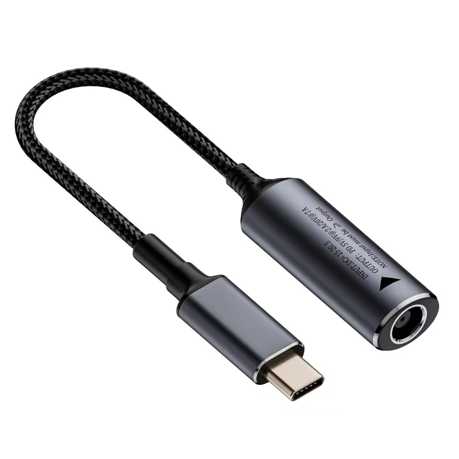 

5V/9V/20V 7.4x5.0mm DC Female to Type-C Male Adapter Laptop 140W Power Plug Cable Charger As Shown A