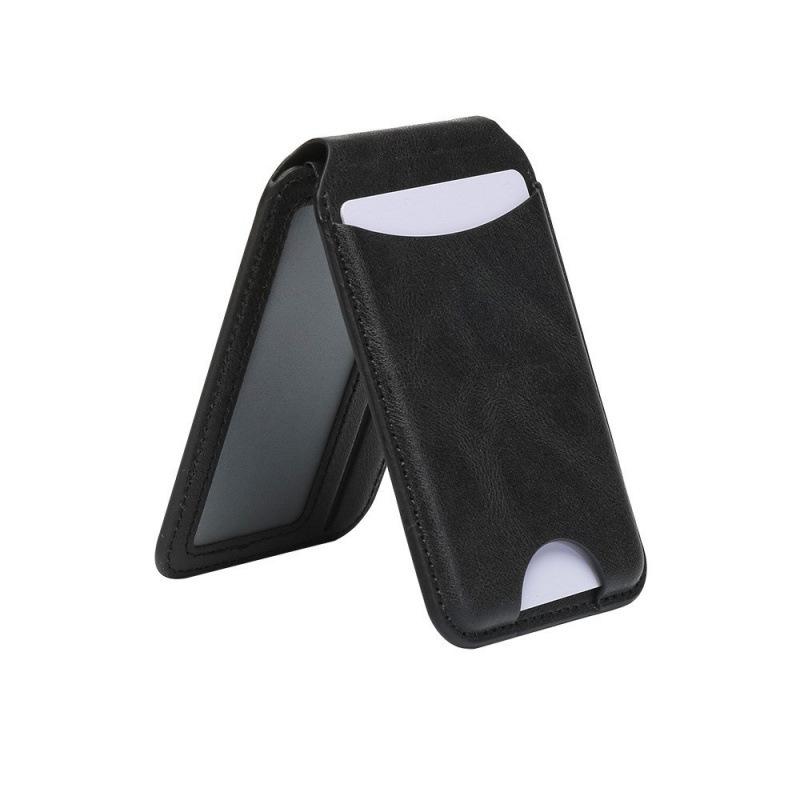 Eco-friendly Magnetic Magsafe Card Holder & Multi-functional PU Phone Stand