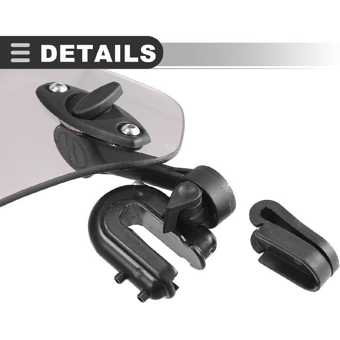 Motoforti Universal Motorcycle Windshield, Plastic, Rubber, Gray, 1 Pc