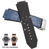 Dla HUBLOT BIG BANG Pasek do zegarka męskiego 25 mm*19 mm ze skóry naturalnej Wodoodporny Łańcuszek do zegarka Łańcuszek gumowy do zegarka