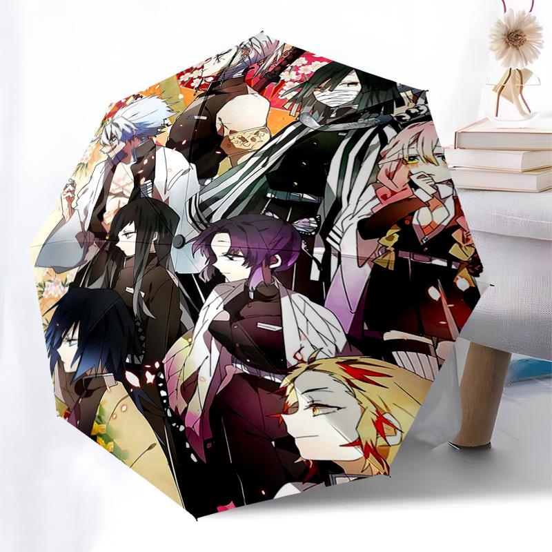 1pc Anime Characters Outdoor Umbrella - Automatic Opening/Closing - Portable 3-Fold Design - 8-Rib Iron Frame - Festival Gift for Fans, Travelers