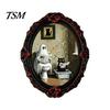 Retro Gothic Room Accessories Halloween Ghost Refrigerator Magnet, Fridge Magnets, Oval Picture Magnetic Magnets Frame Stickers for Kitchen