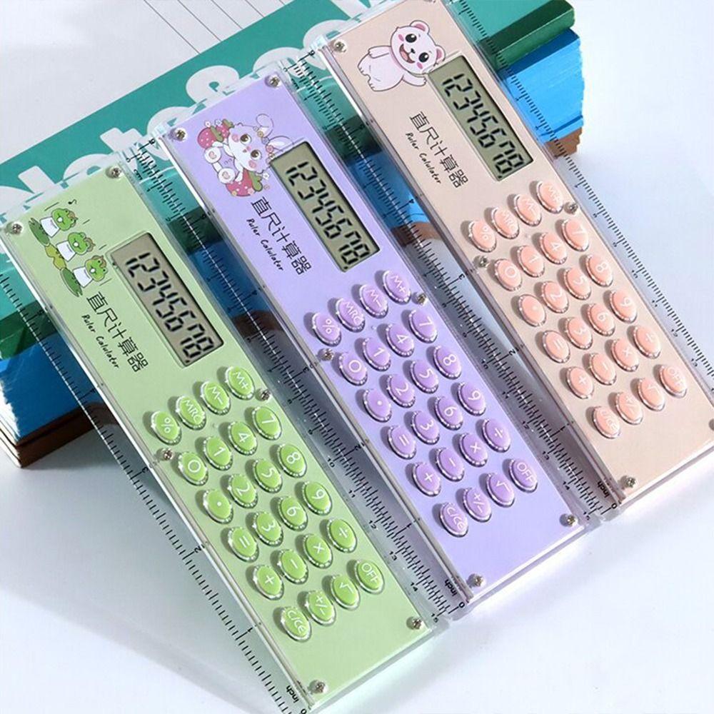 15cm Straight Ruler With Calculator Ultra-thin Stationery Drawing Tool  School Supply