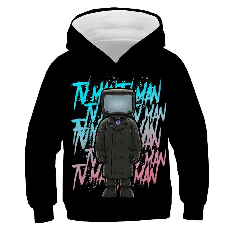 Bluza z nadrukiem Skibidi Toilet dla dzieci Jesień Zima Ubrania Dziecięca Bluza Titan Speakerman Bluzy dla chłopców Dziewczęcy Sweter z kapturem Cartoon