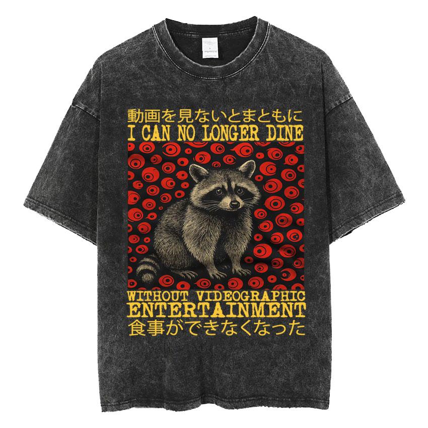 

Mens Clothes Vintage Washed The Harbinger of Awkward Situations Weirdcore Japanese Funny Short Sleeved Round Neck Yk Tshirt S